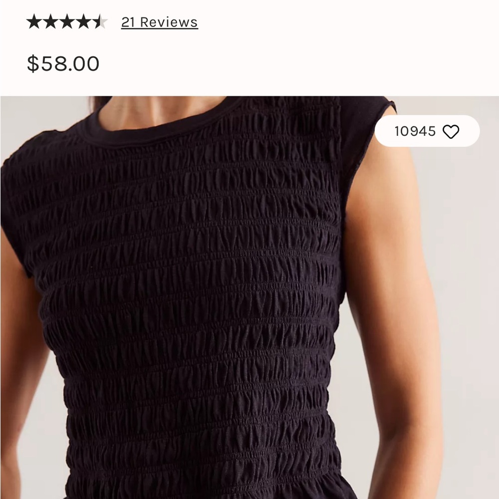 We The Free Black Textured Women's Blouse